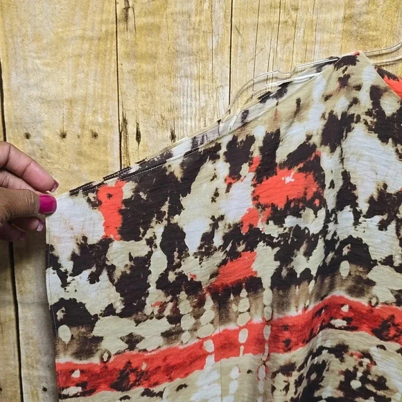 Vince Camuto | Brown Orange White Tie Dye | Tank | Size 0 | Business Casual Chic - Picture 3 of 8